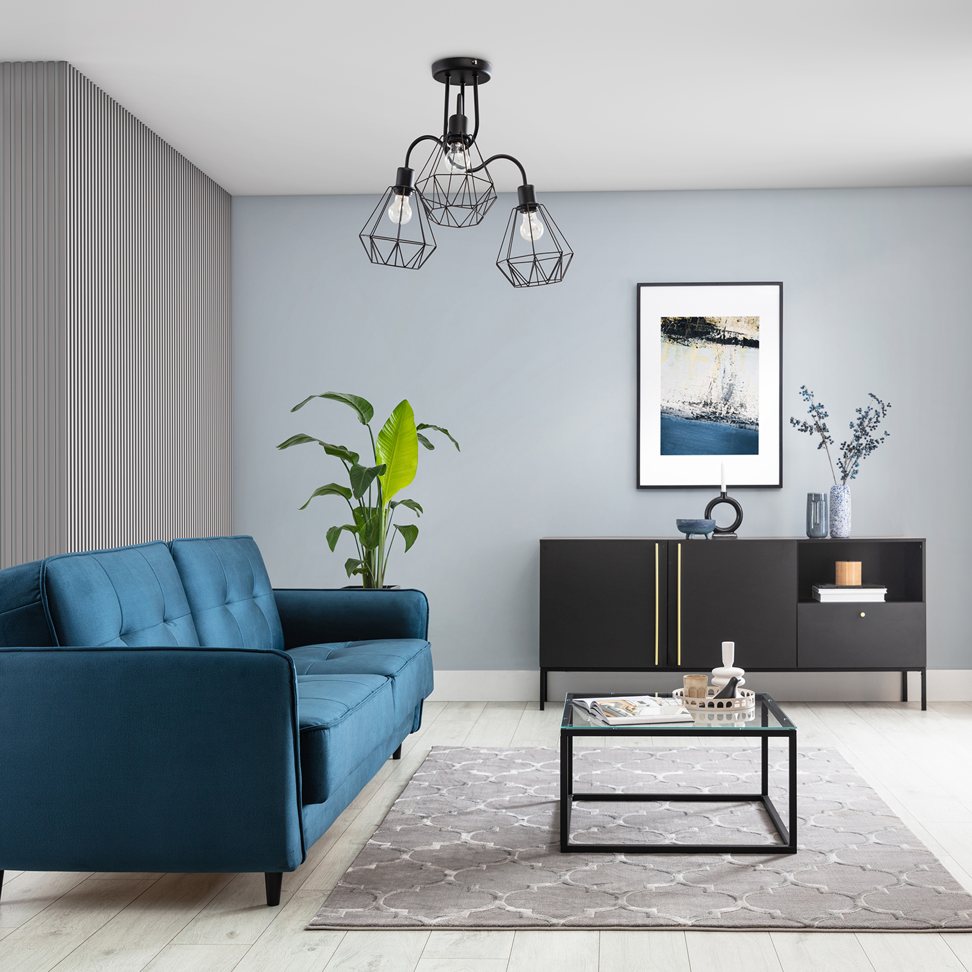 Bendinni, 51x51x50cm sietynas, 3 juodos spalvos - Paveikslėlis 2