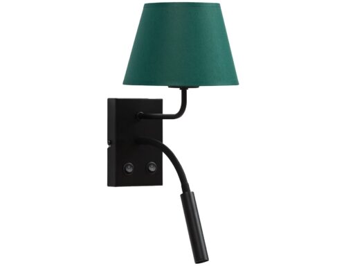 Vespillo, 18x26x38cm sieninis šviestuvas 2A žalias/auksinis