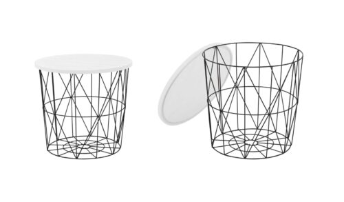 MARIFFA staliukas, spalva: balta / juoda