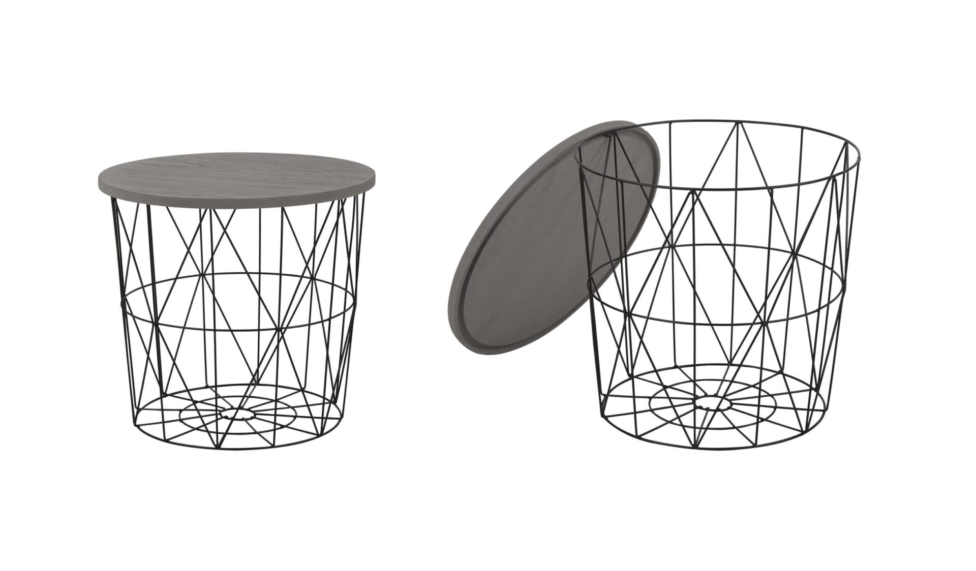 MARIFFA staliukas, spalva: pilka / juoda