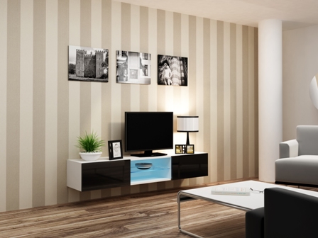 TV staliuko VIGO stikliniai fasadai – 2 vnt. / juodas