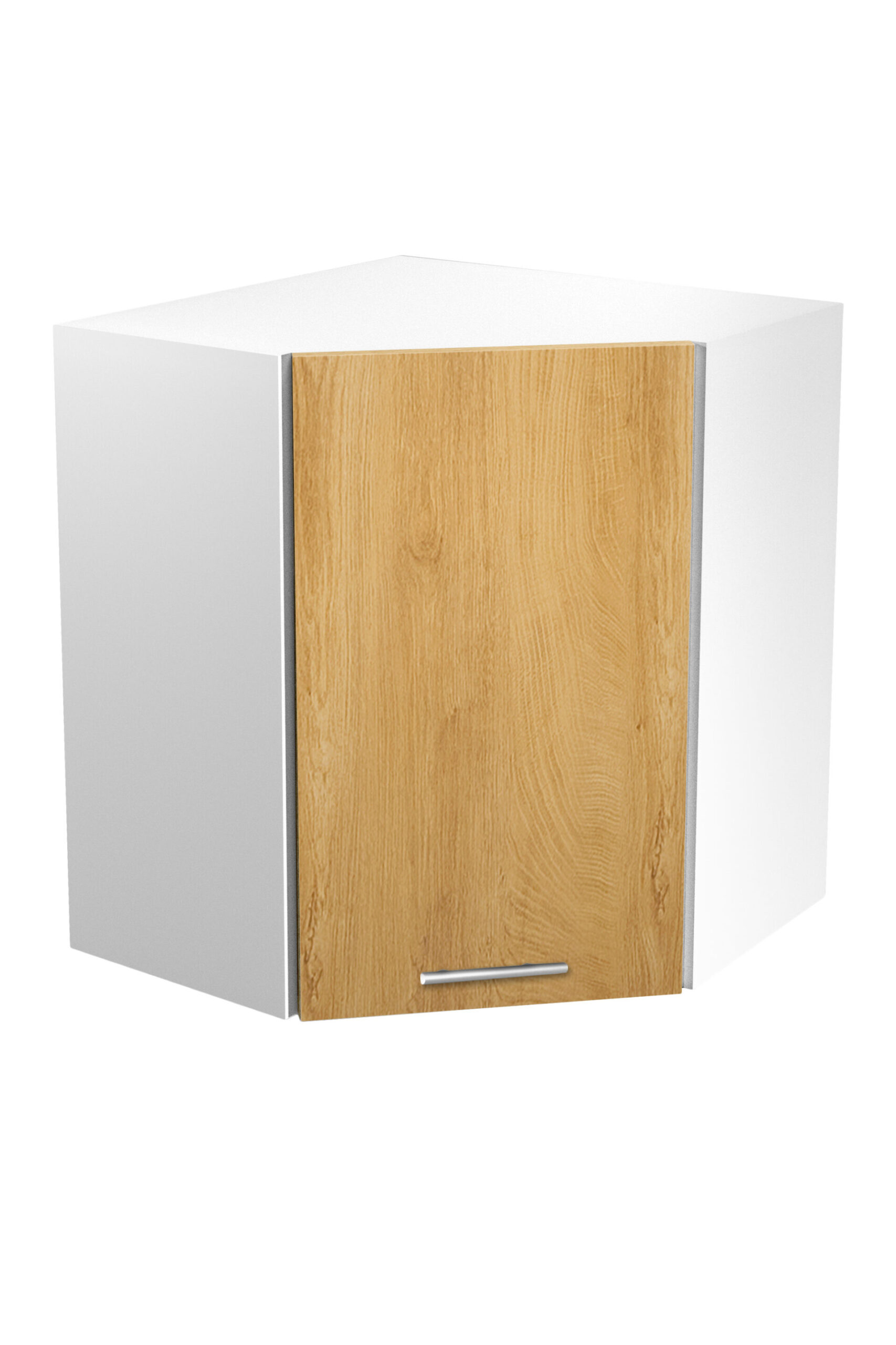 VENTO GN-60/72 kampinė viršutinė spintelė, spalva: balta / medaus ąžuolas