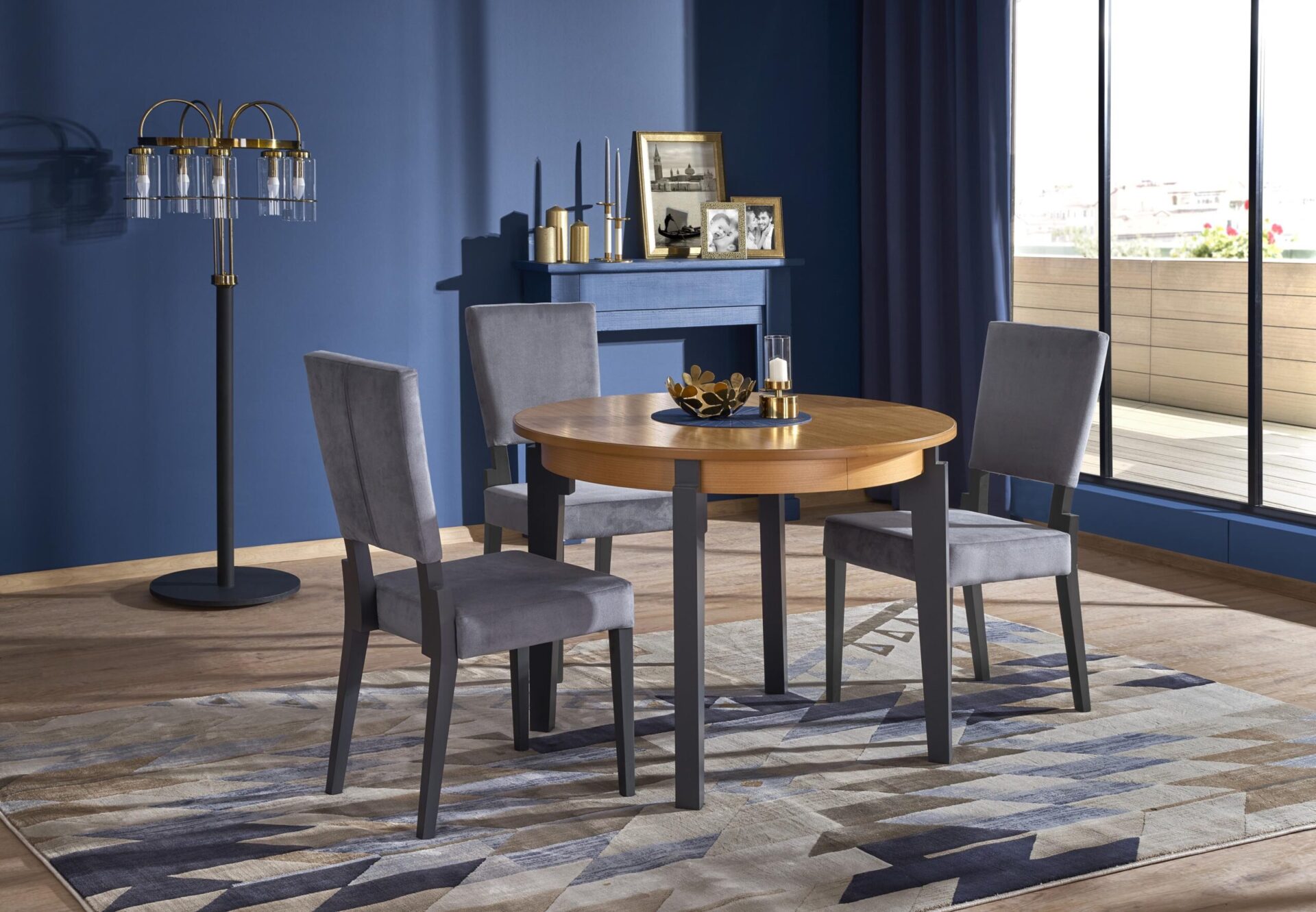 SORBUS stalas auksinio ąžuolo / grafito spalvos