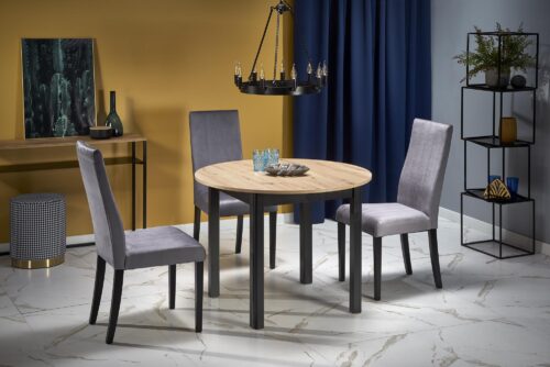 RINGO prailginamas stalas, ąžuolo spalvos / juodas