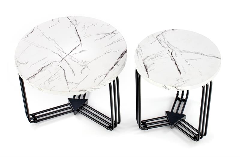 ANTICA M, apvalus stalas, baltas marmurinis stalviršis - juodas rėmas — изображение 2