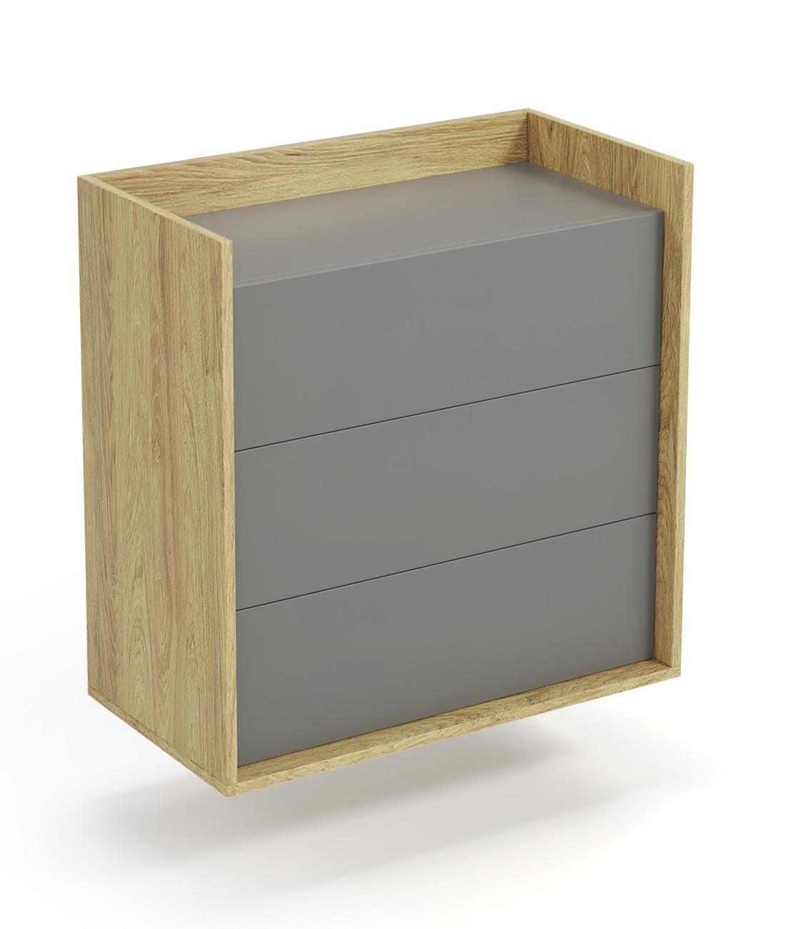 MOBIUS komoda 3S spalva: hikorijos ąžuolas/pilka