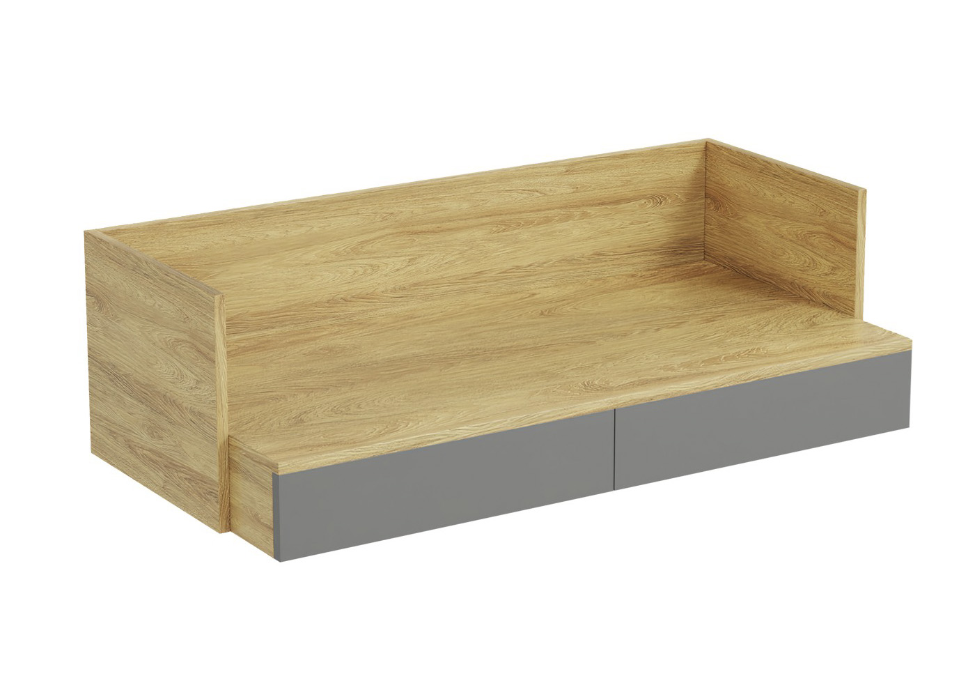 MOBIUS biuro stalas 2S spalva: hikorijos ąžuolas/pilka