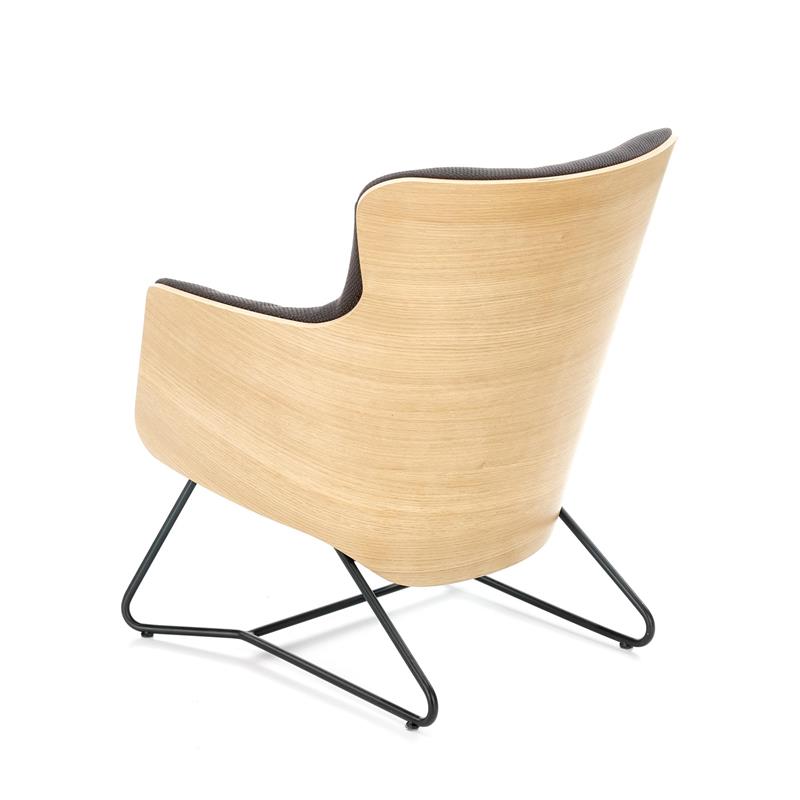 CHILLOUT laisvalaikio fotelis tamsiai pilkas / natūralus ąžuolas, kojos - juodos — изображение 6