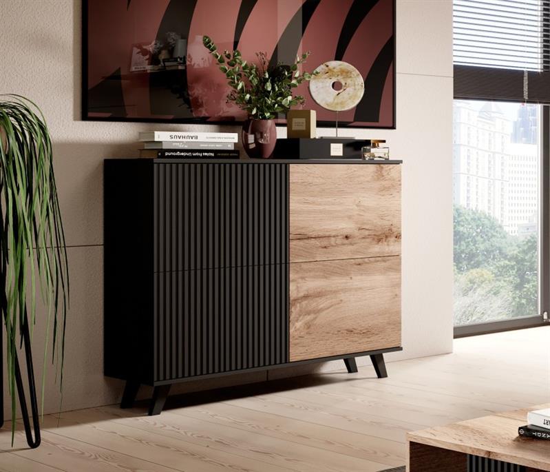 RANDOM KM-2 komoda, spalva: wotan ąžuolas/juoda — изображение 8