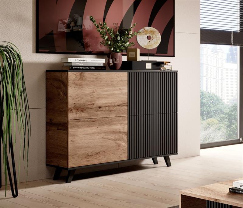 RANDOM KM-2 komoda, spalva: wotan ąžuolas/juoda — изображение 9