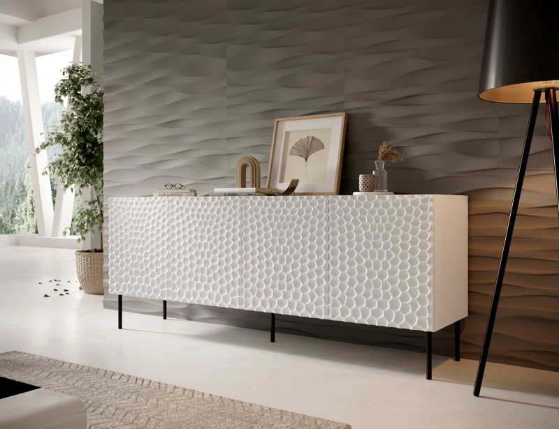 HOLE komoda 190 balta matinė/balta matinė