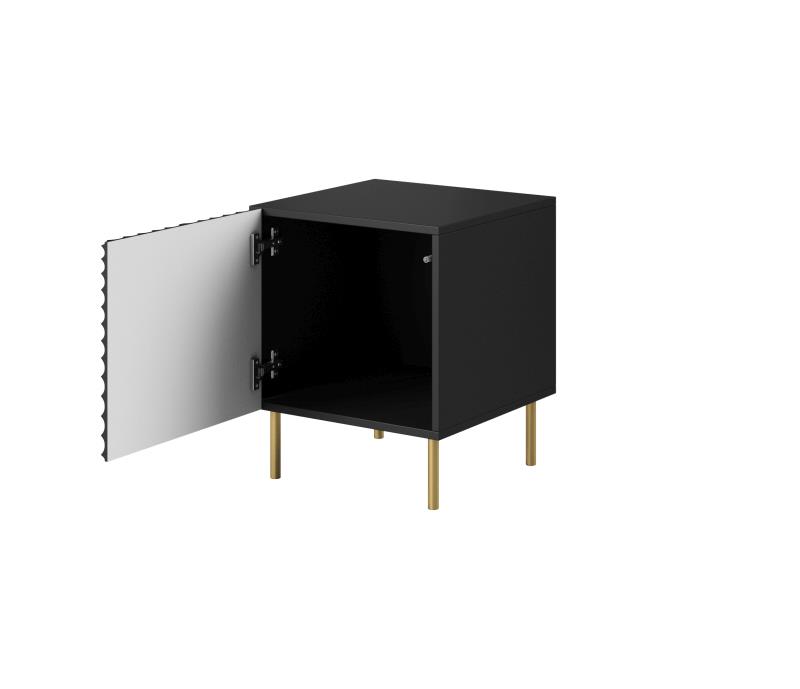 HOLE lovos spintelė, juoda, kiliminė/juoda, kiliminė - Paveikslėlis 2