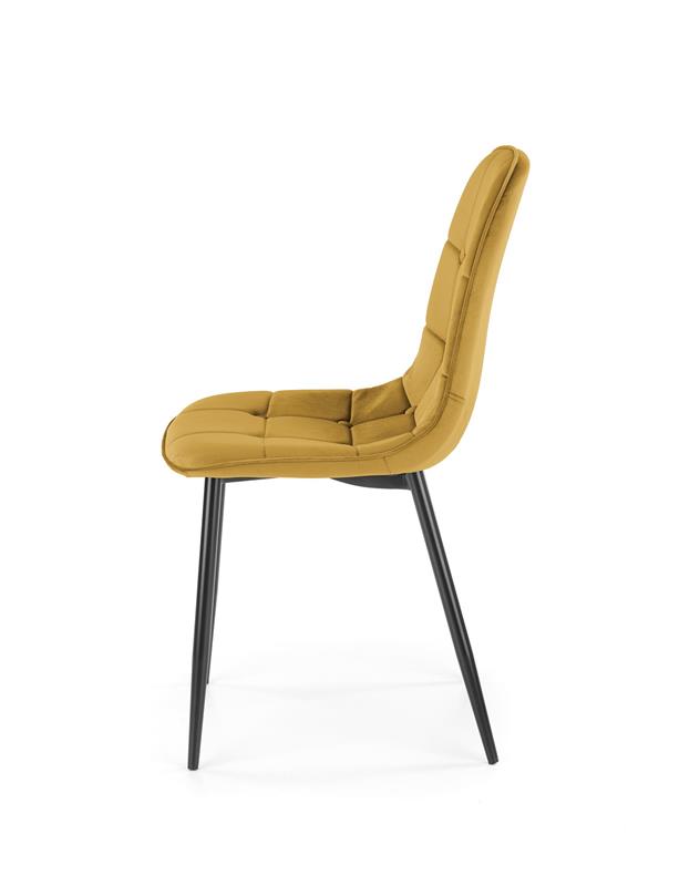 K417 kėdė, garstyčių spalvos aksomas - Paveikslėlis 2