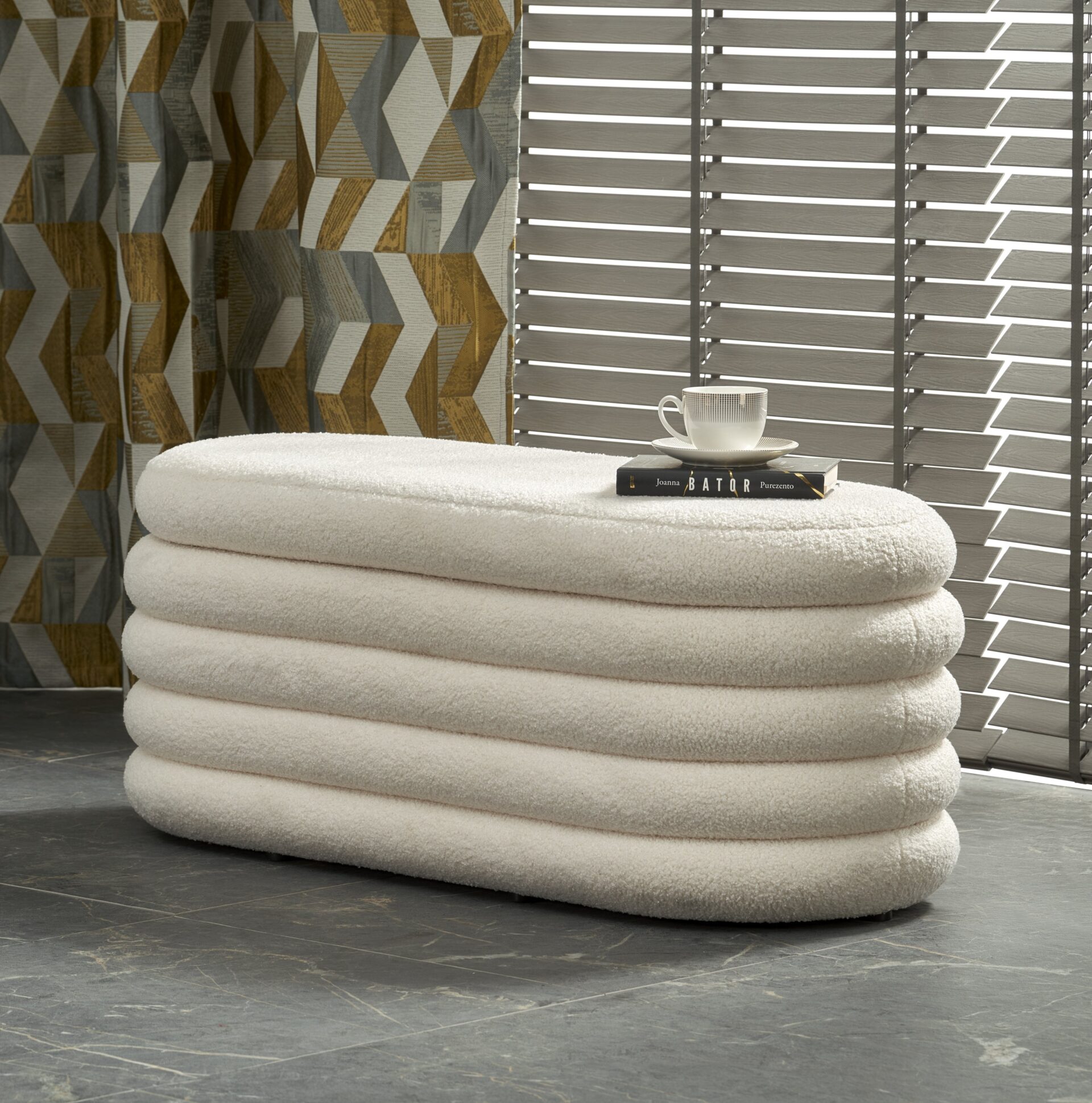 BLISS suolas su daiktadėže, kreminės spalvos