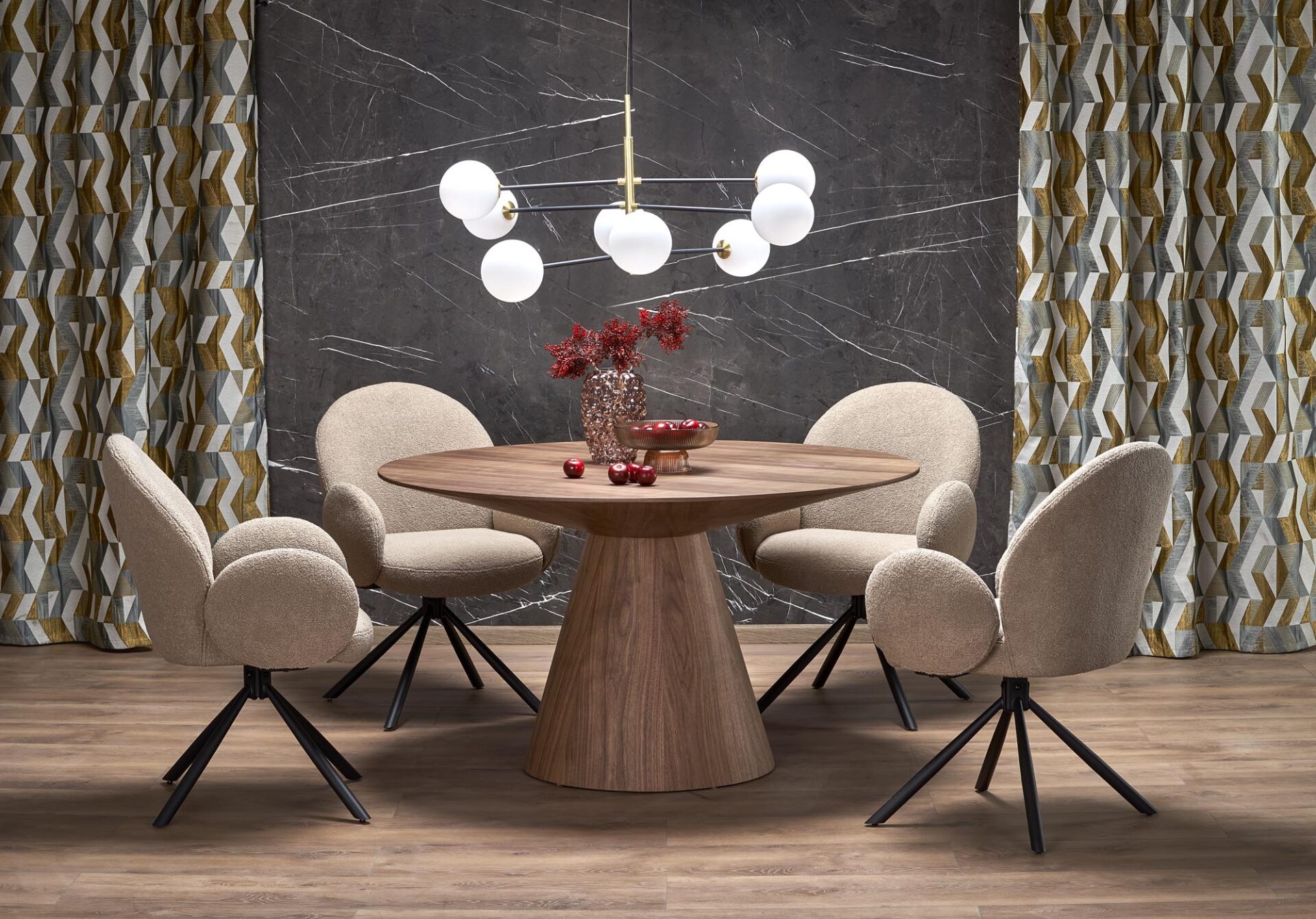 HENDERSON apvalus stalas, riešutmedis