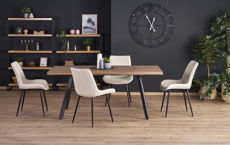 BERLIN prailginamasis stalas, riešutmedis / juoda — изображение 3