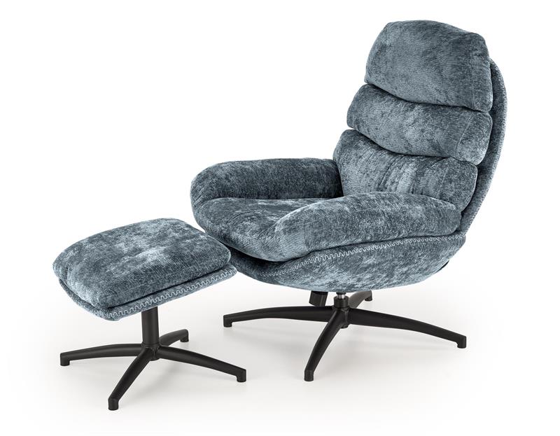 DARIO laisvalaikio kėdė su taburetėle, mėlyna — изображение 11