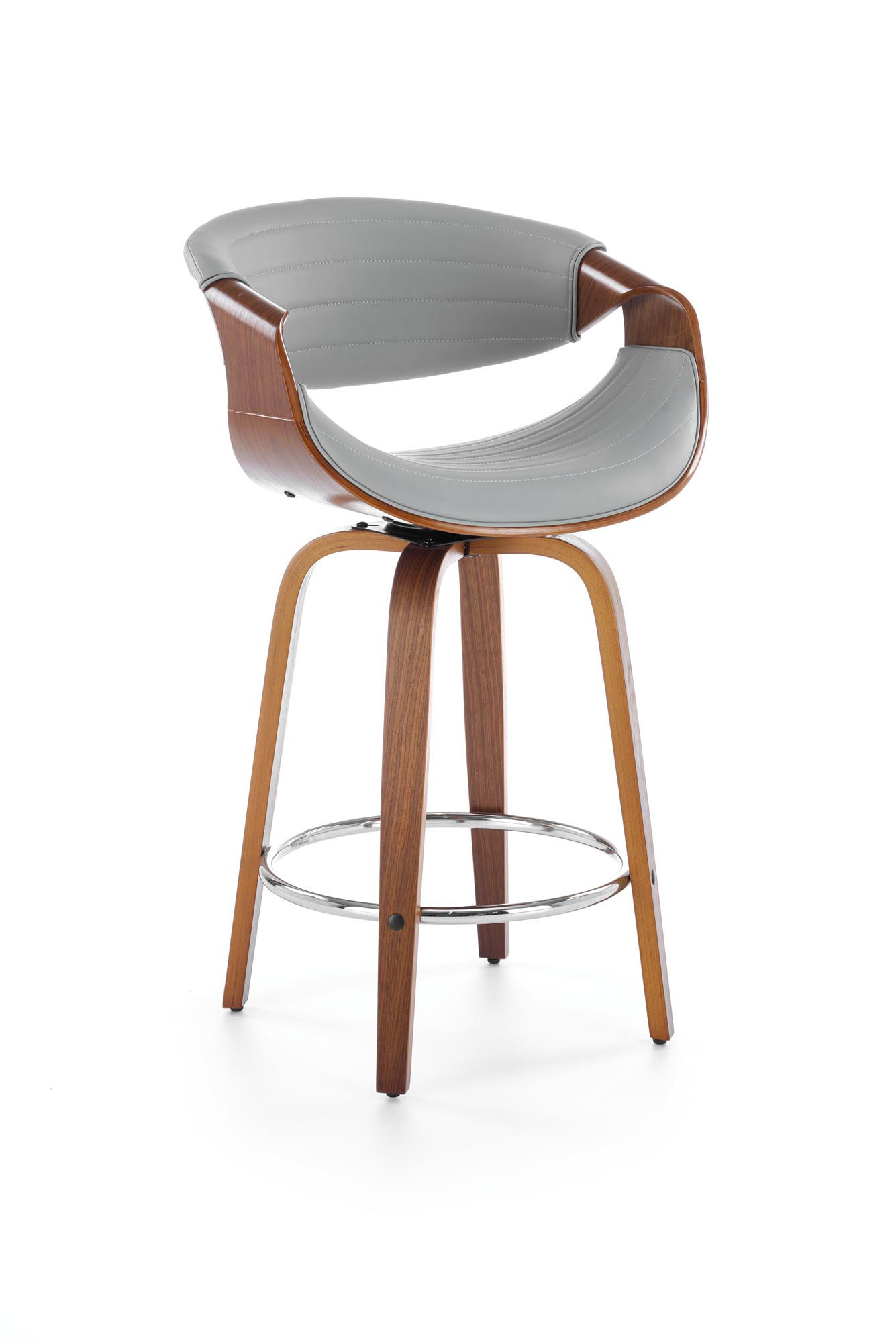 H123 baro kėdė, pilka / riešutmedžio