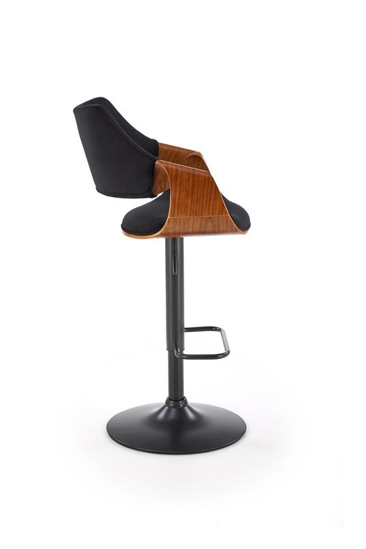 H124 baro kėdė, juoda / riešutmedžio - Paveikslėlis 4
