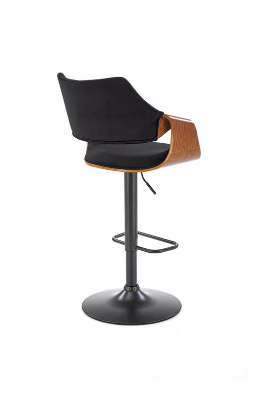 H124 baro kėdė, juoda / riešutmedžio - Paveikslėlis 5