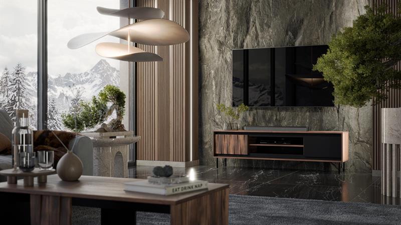 SWING RTV-1 TV staliukas, riešuto spalvos / juodas — изображение 6