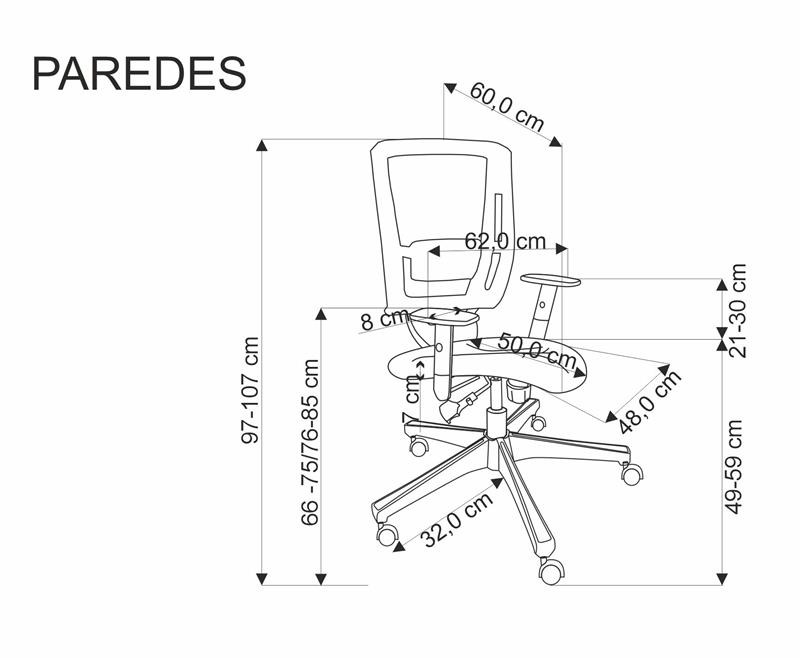 PAREDES biuro kėdė, juoda — изображение 2