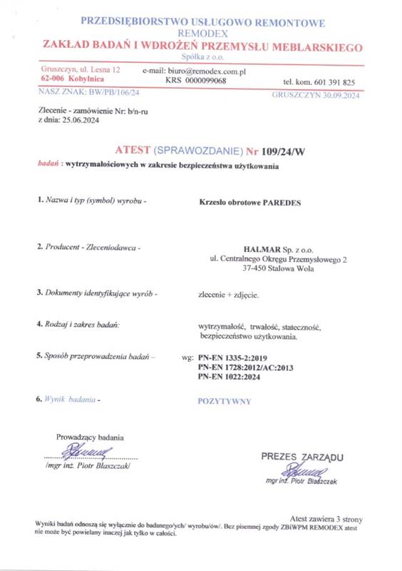 PAREDES biuro kėdė, juoda — изображение 3