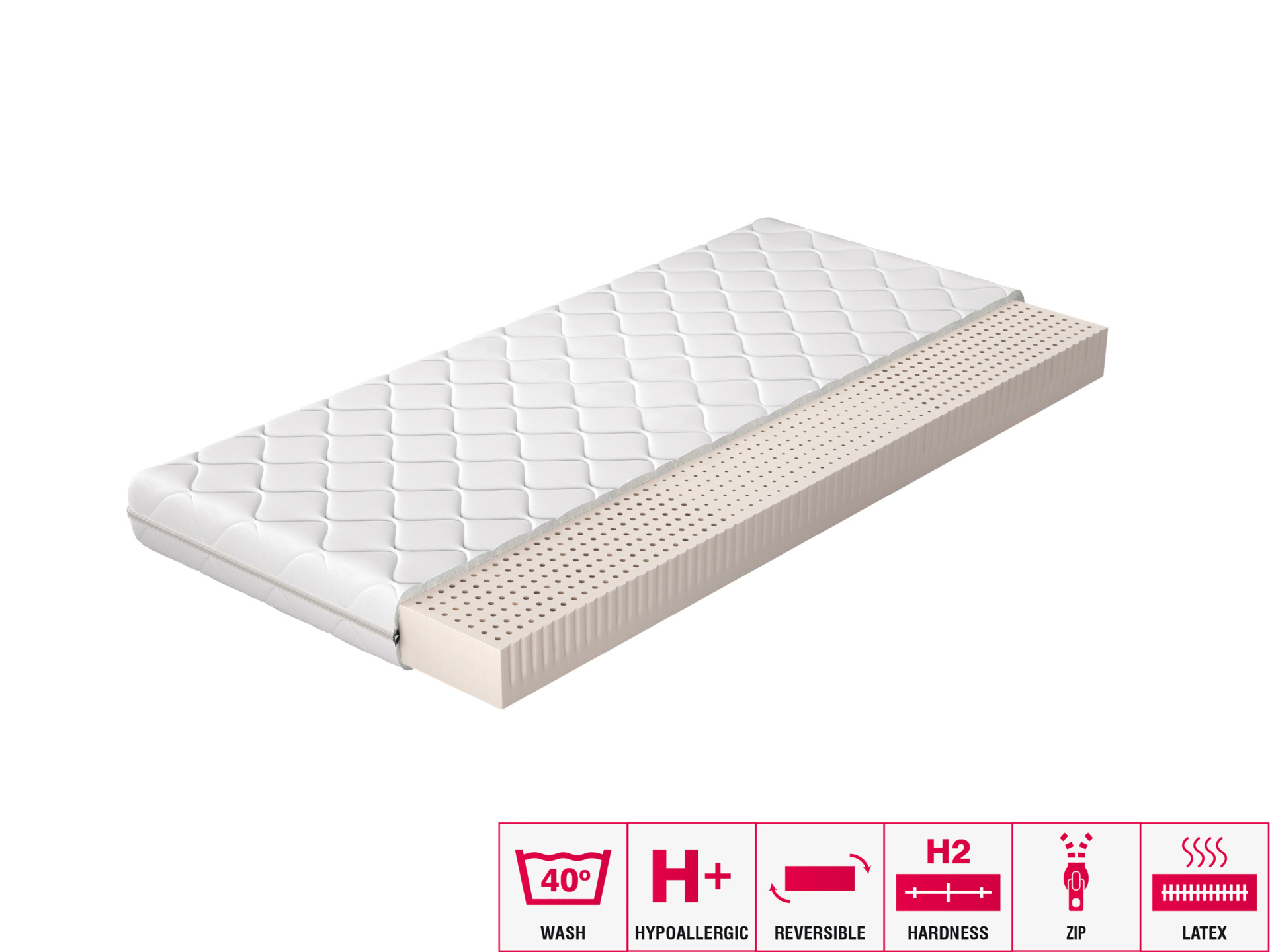 Milano latekso čiužinio užvalkalas, 90x200, hipoalerginis - Paveikslėlis 5