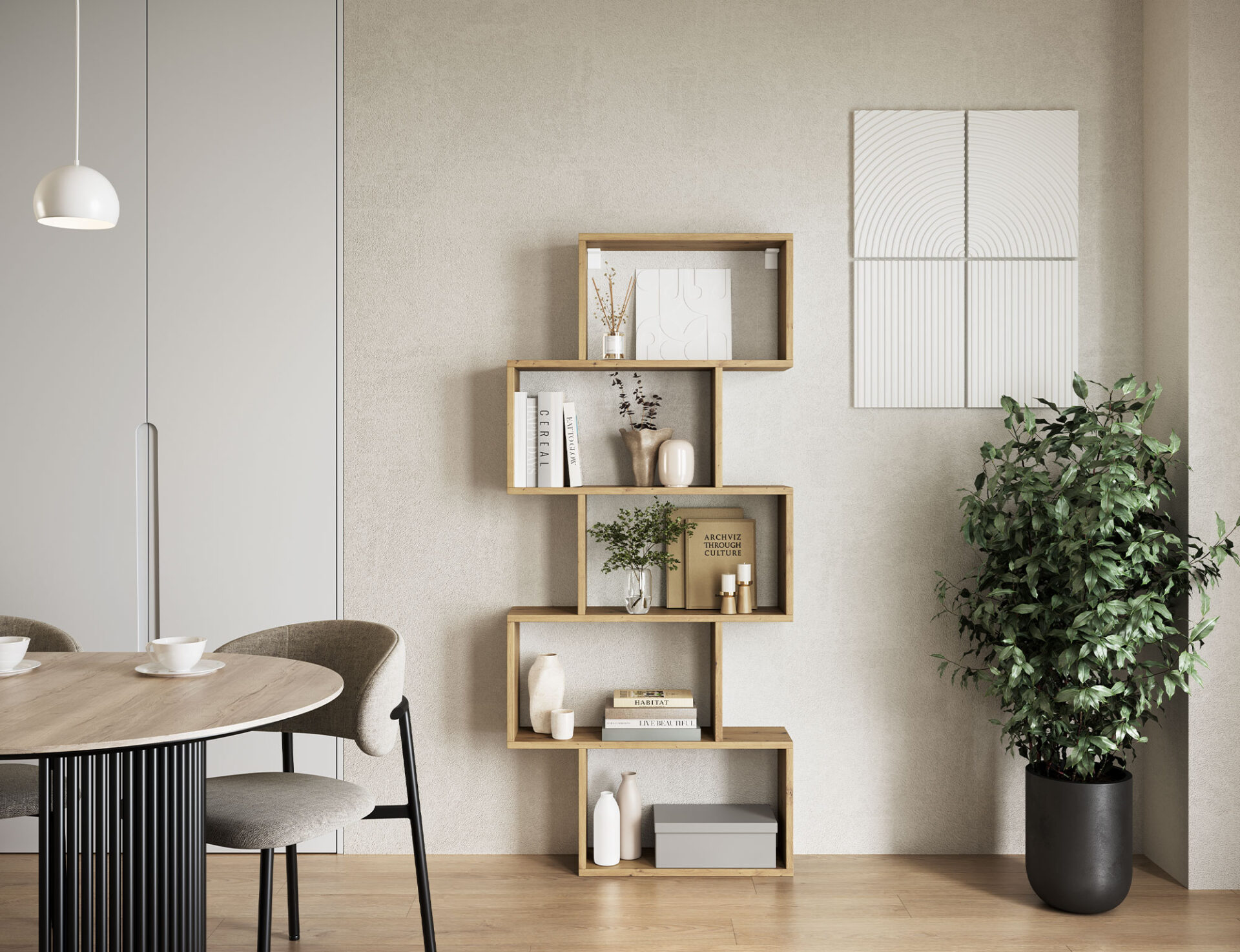 „Shellf Artisans“ ąžuolo knygų lentyna - Paveikslėlis 2