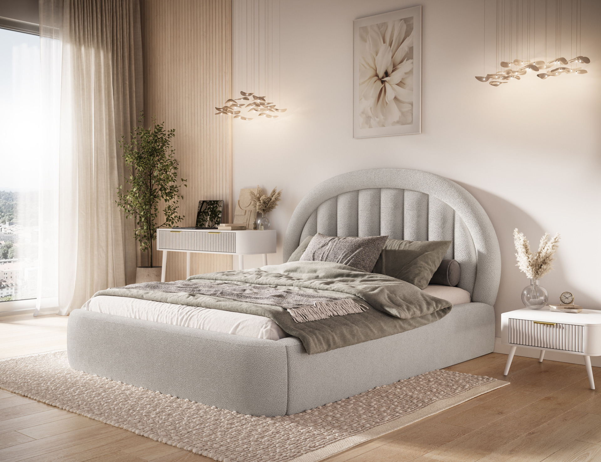 Lova „Tapedo“ + metalinis rėmas/dujos/konteineris 140x200 - Paveikslėlis 5