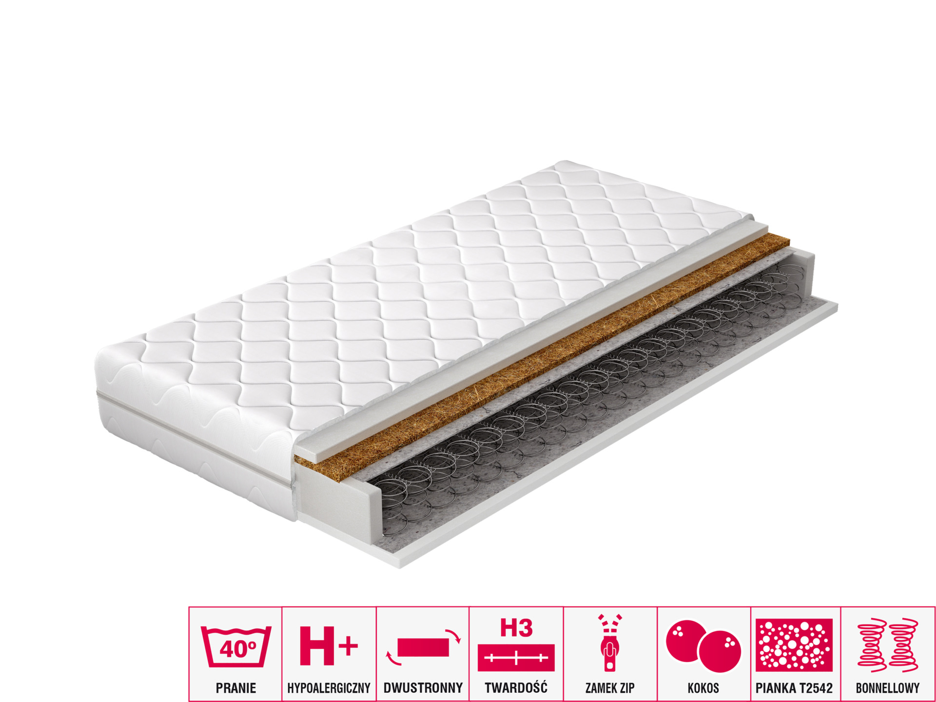 Čiužinys „Oslo Bonnell“, 80x200, hipoalerginis užvalkalas — изображение 3