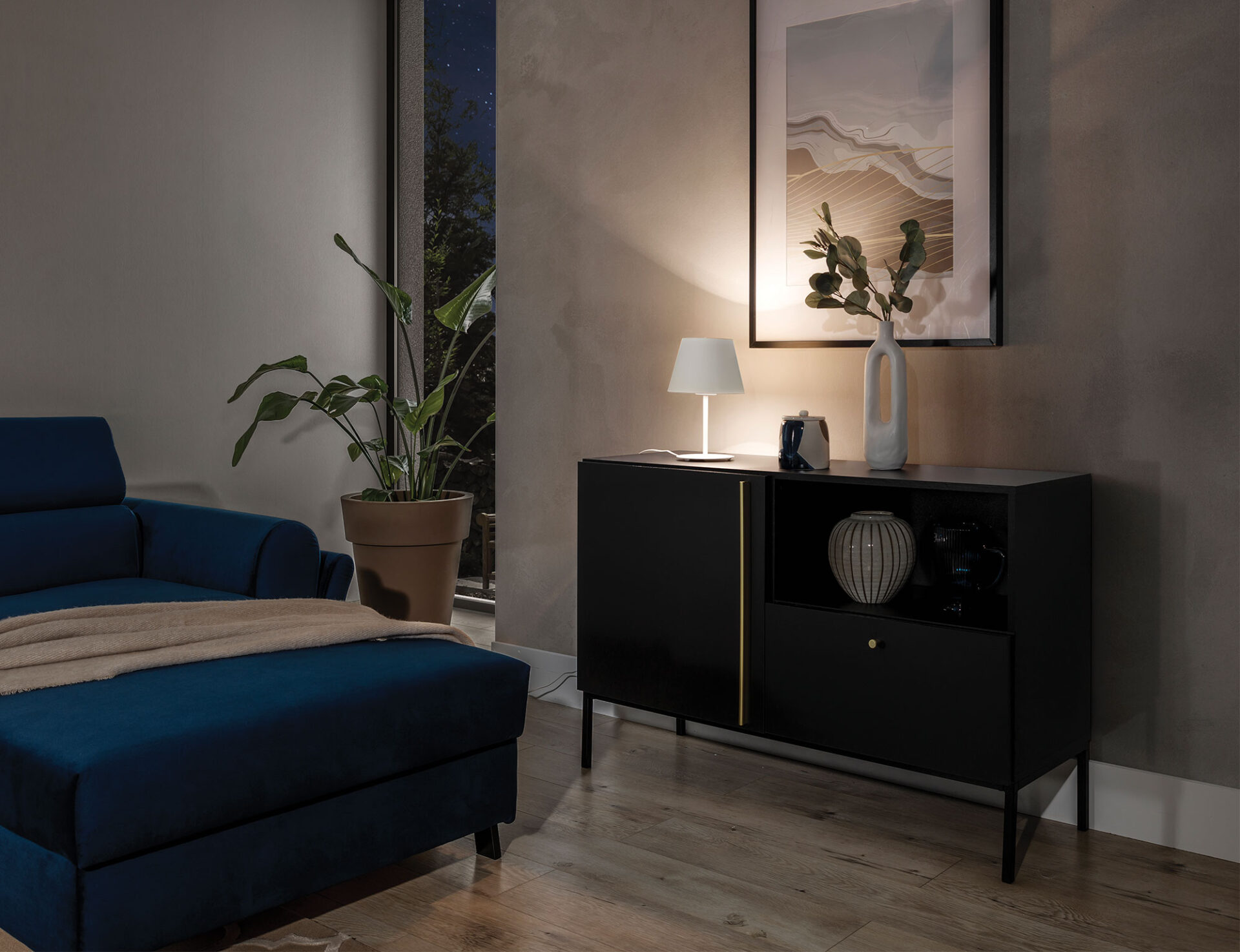 Vespillo, 20x20x33cm naktinis staliukas 1A baltas - Paveikslėlis 2