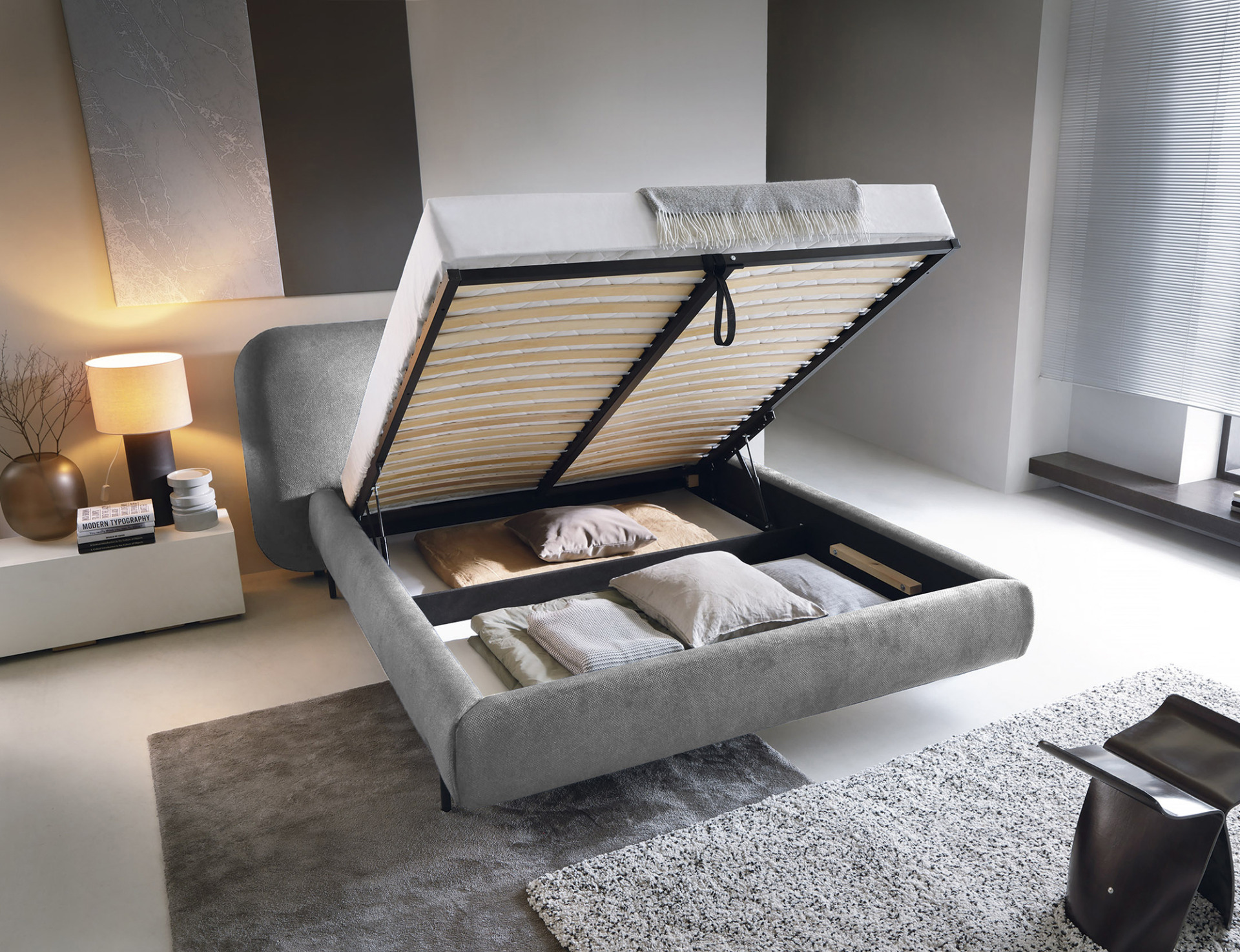 „Pointt“ lova + metalinis rėmas/dujos/konteineris 180x200 - Paveikslėlis 4