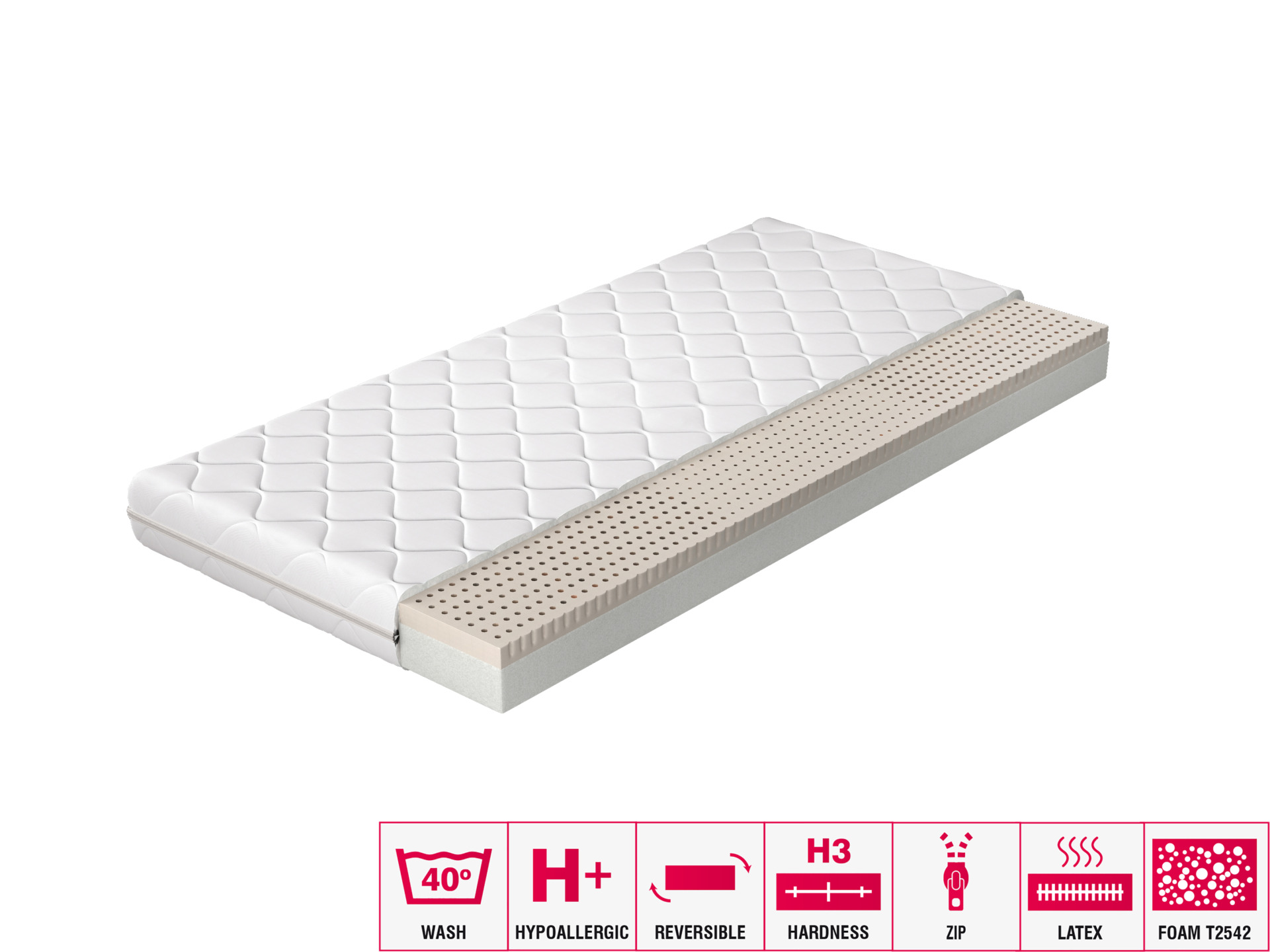 Moska latekso čiužinio 200x200 hipoalerginis užvalkalas - Paveikslėlis 5