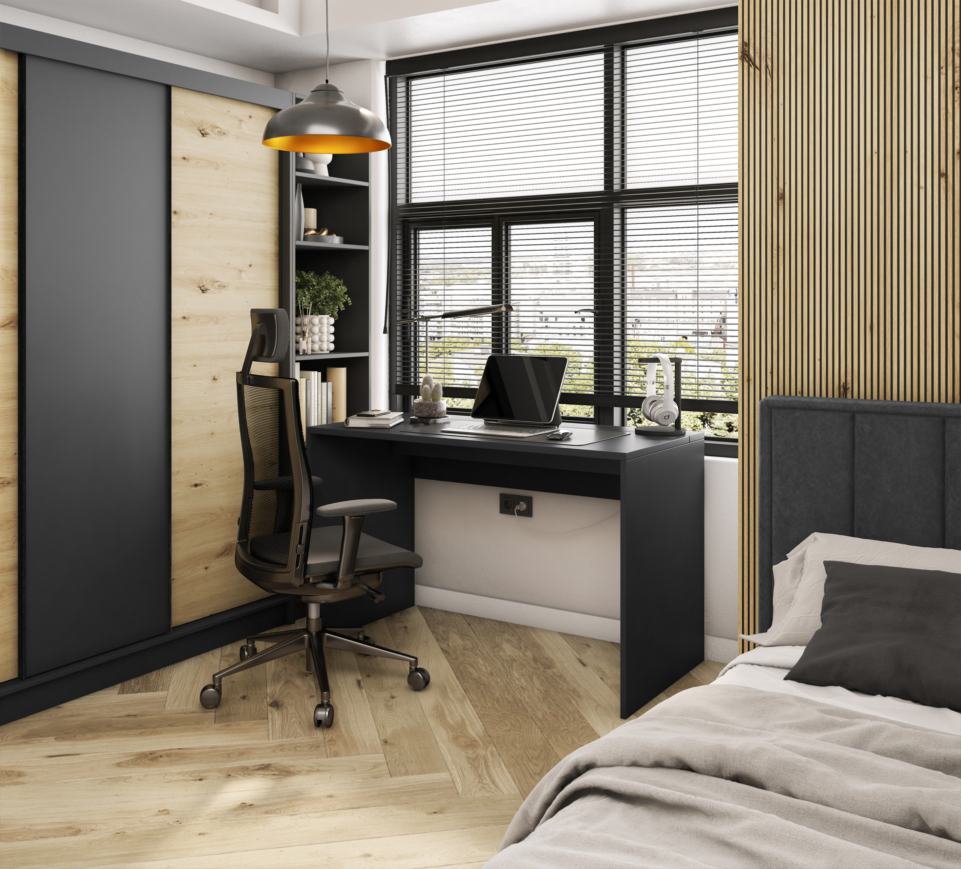 Nevy rašomasis stalas, juodas, 140 - Paveikslėlis 4