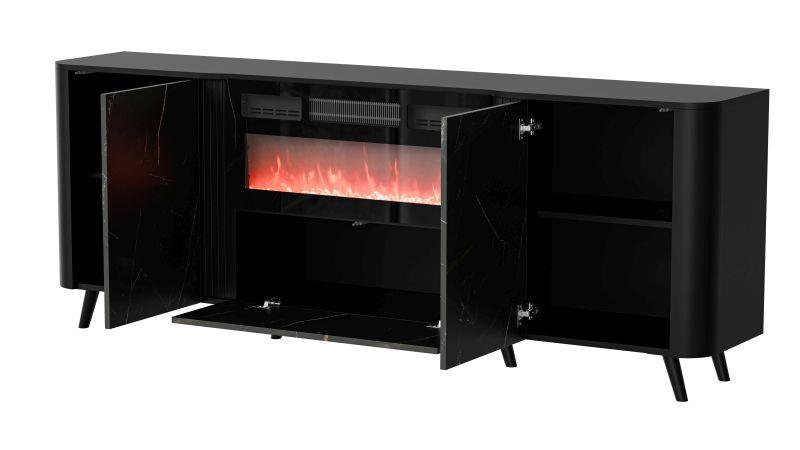 VOLARE komoda, juoda matinė/juoda San Sebastian - Paveikslėlis 2