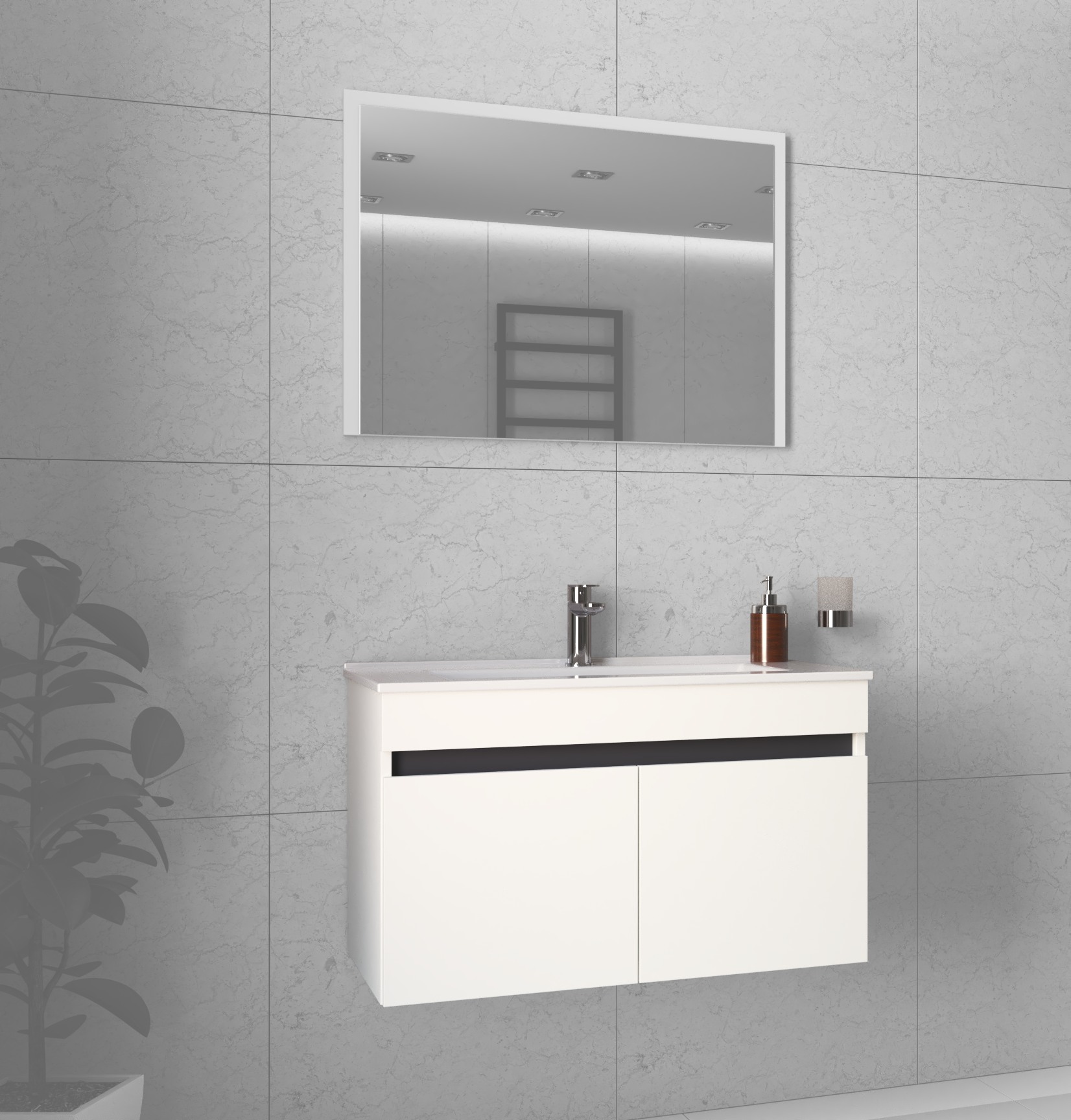 Kriauklės spintelė, FIGARO SU-80, balta + 3 spalvos