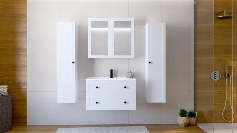 Kriauklės spintelė, TORETO SU-80, balta matinė - Paveikslėlis 4