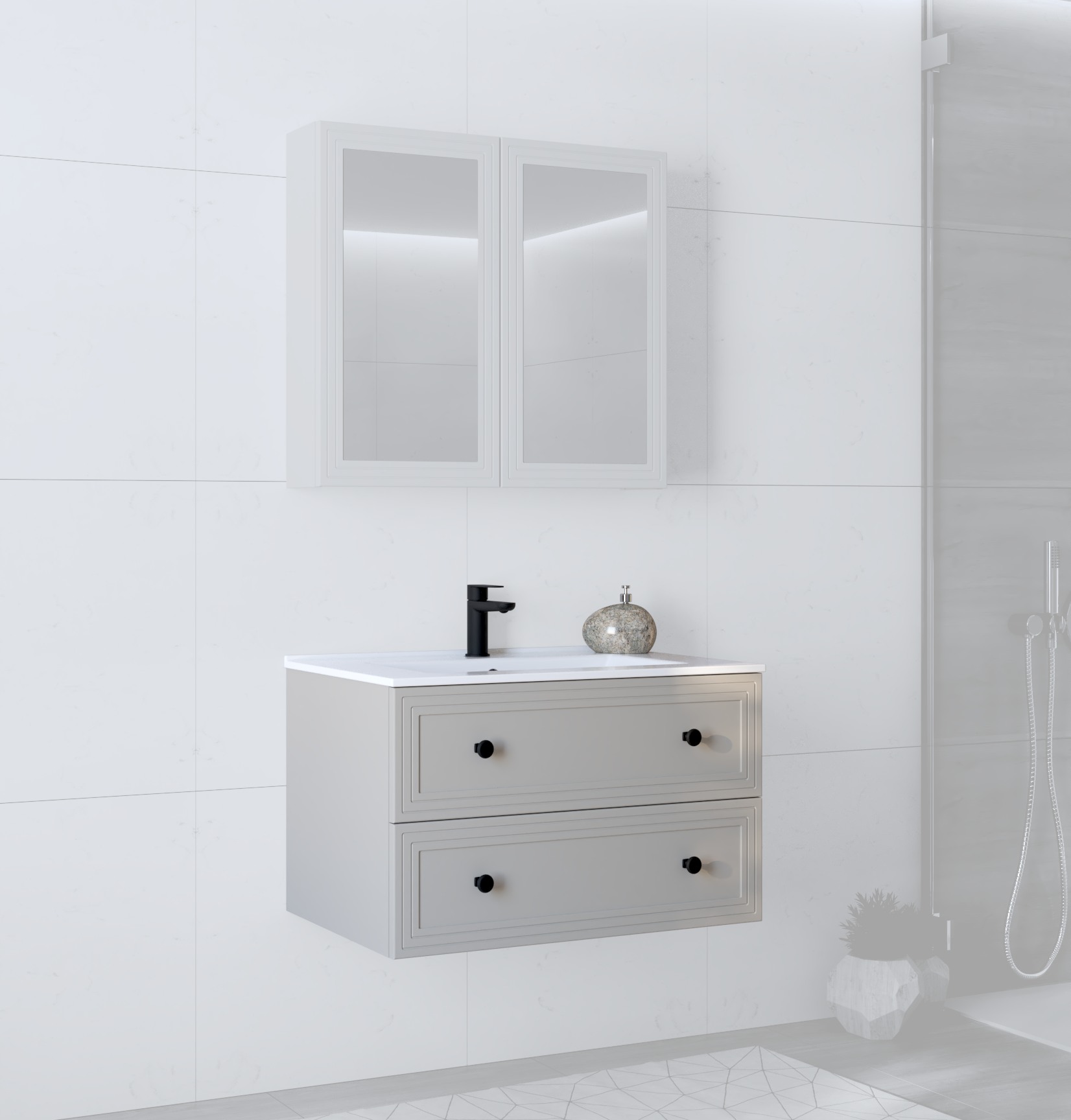 kriauklės spintelė, TORETO SU-80, kašmyro matinis