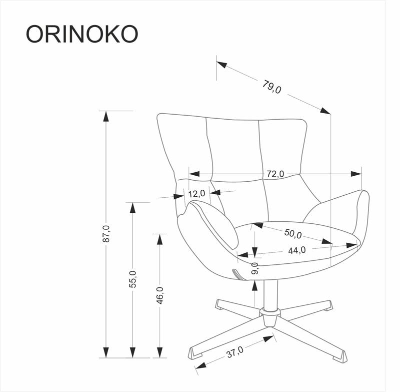 ORINOKO laisvalaikio kėdė, pilka - Paveikslėlis 4