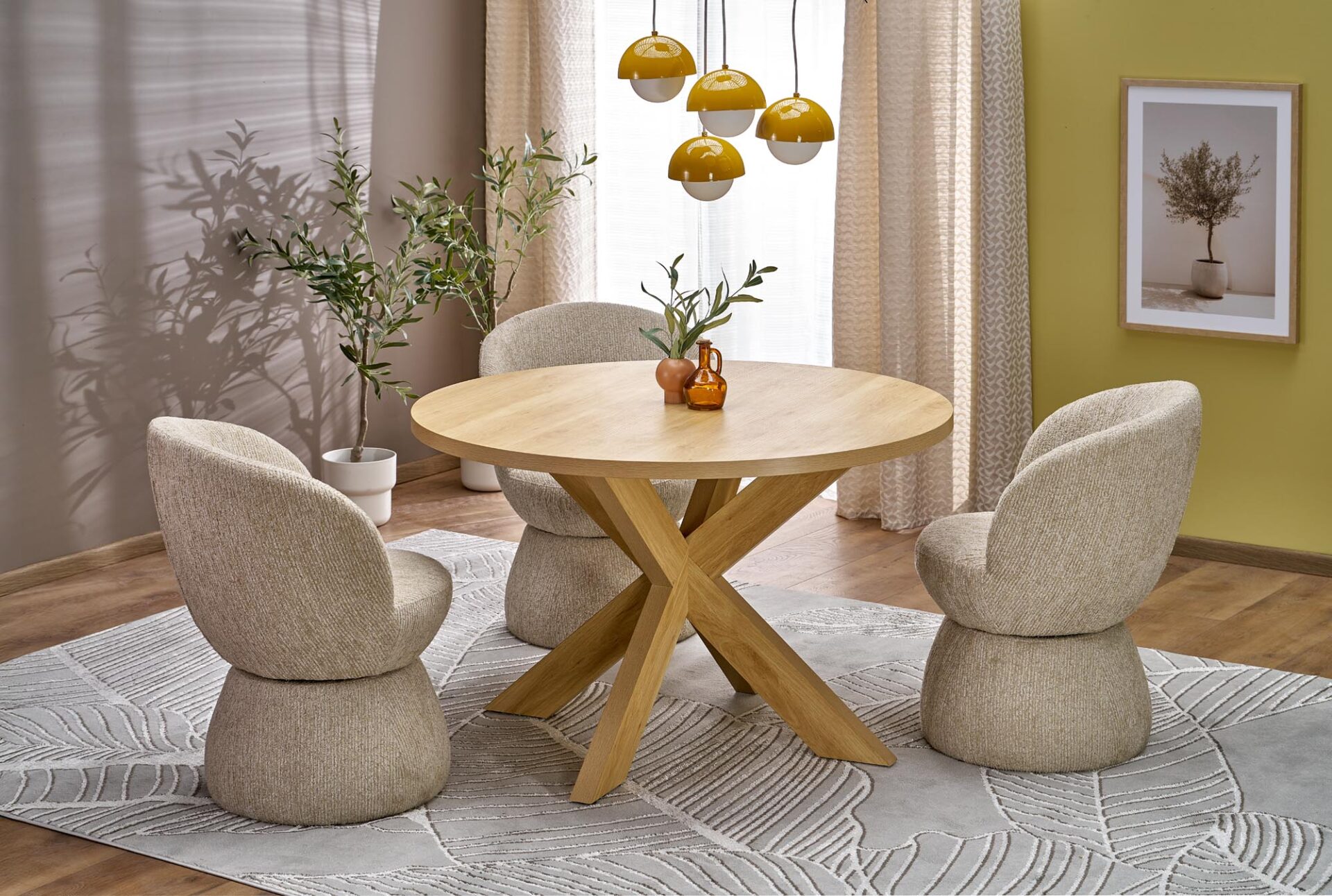 MORUS apvalus stalas, natūralus