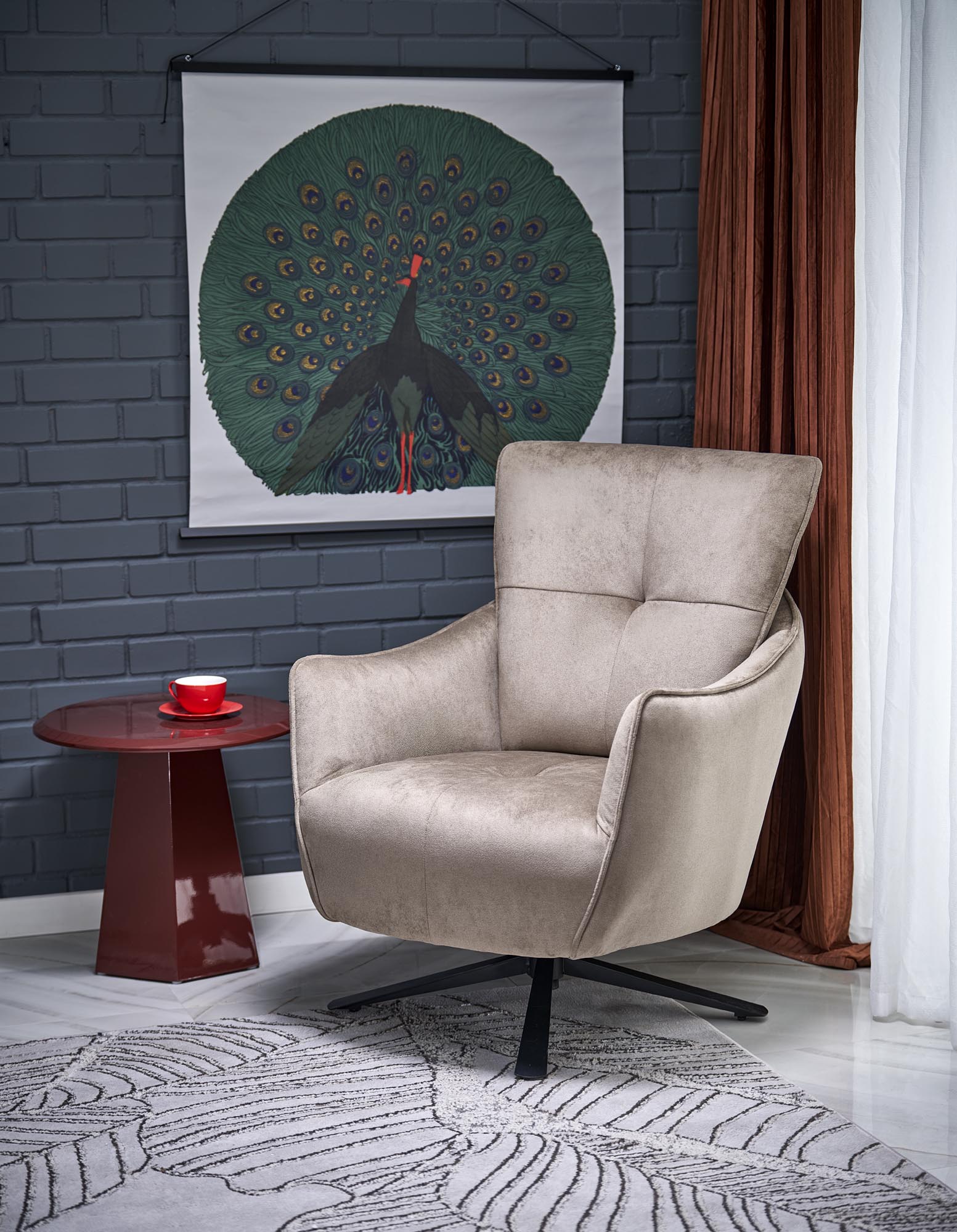 SCAMPI poilsio krėslas, kapučino