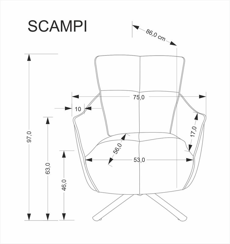 SCAMPI poilsio krėslas, kapučino - Paveikslėlis 4