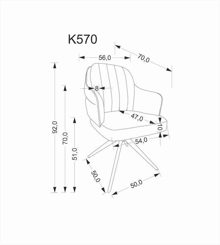 K570 kėdė, smėlio spalvos - Paveikslėlis 4