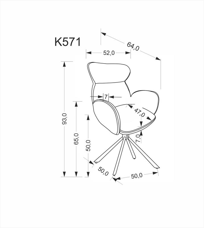 K571 kėdė, cinamono spalvos - Paveikslėlis 3