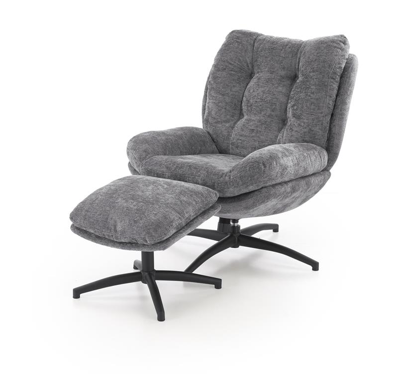 PESTO fotelis su pufu / supamąja funkcija, spalva: pilka — изображение 2