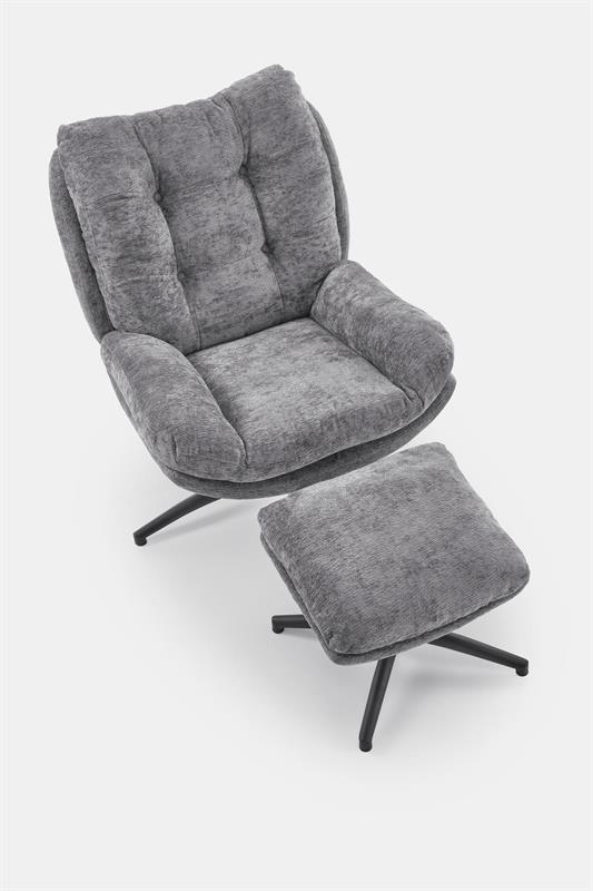 PESTO fotelis su pufu / supamąja funkcija, spalva: pilka — изображение 3