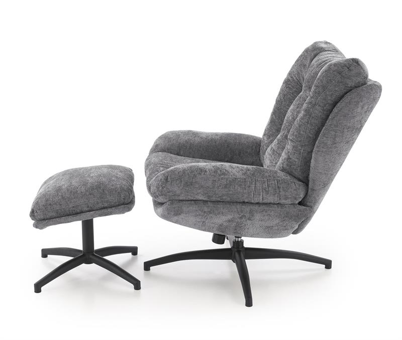 PESTO fotelis su pufu / supamąja funkcija, spalva: pilka — изображение 8