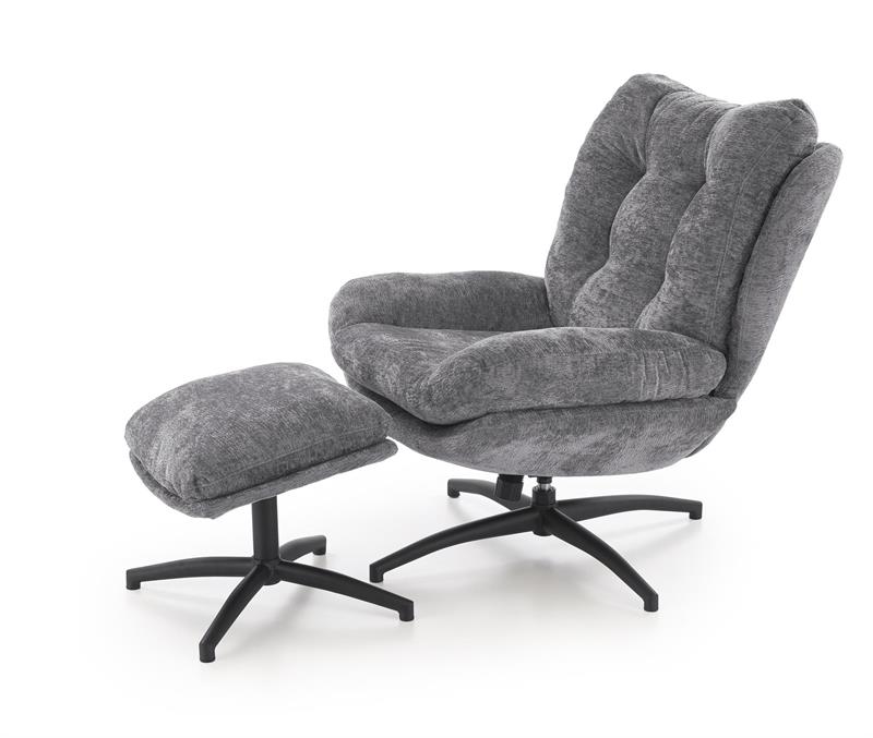 PESTO fotelis su pufu / supamąja funkcija, spalva: pilka — изображение 9