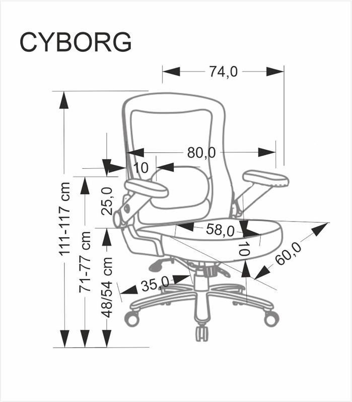 CYBORG o.kėdė juoda - Paveikslėlis 3